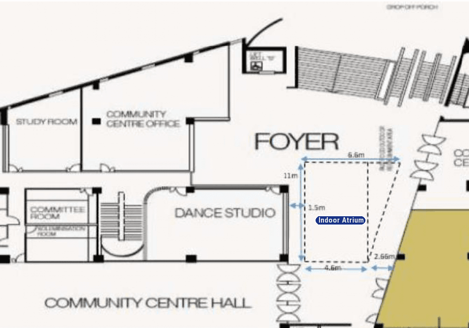 Floor plan: Level 1 Indoor Atrium