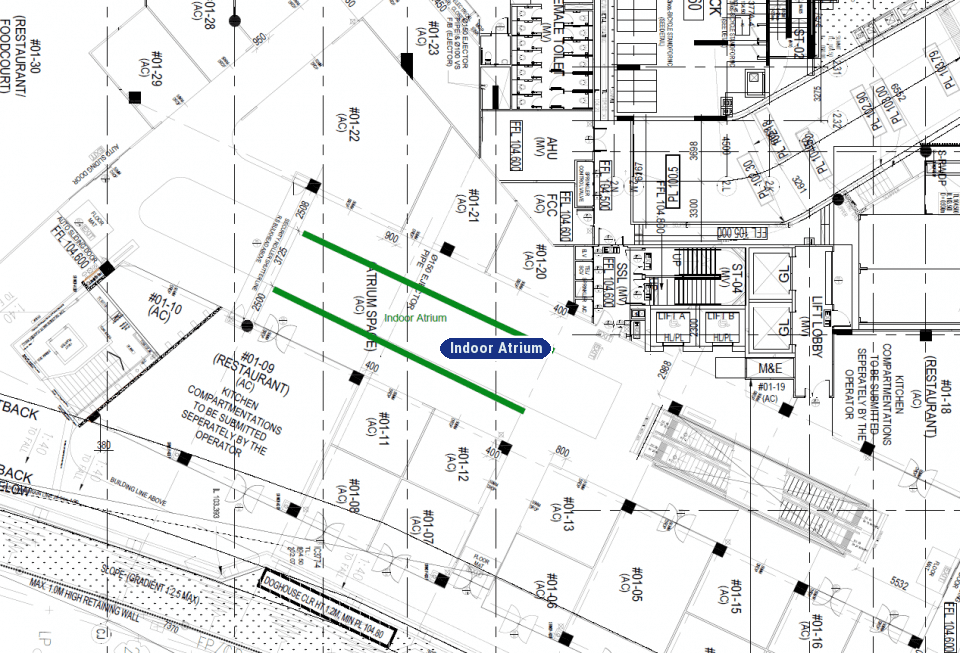 Floor plan: Level 1 Indoor Atrium
